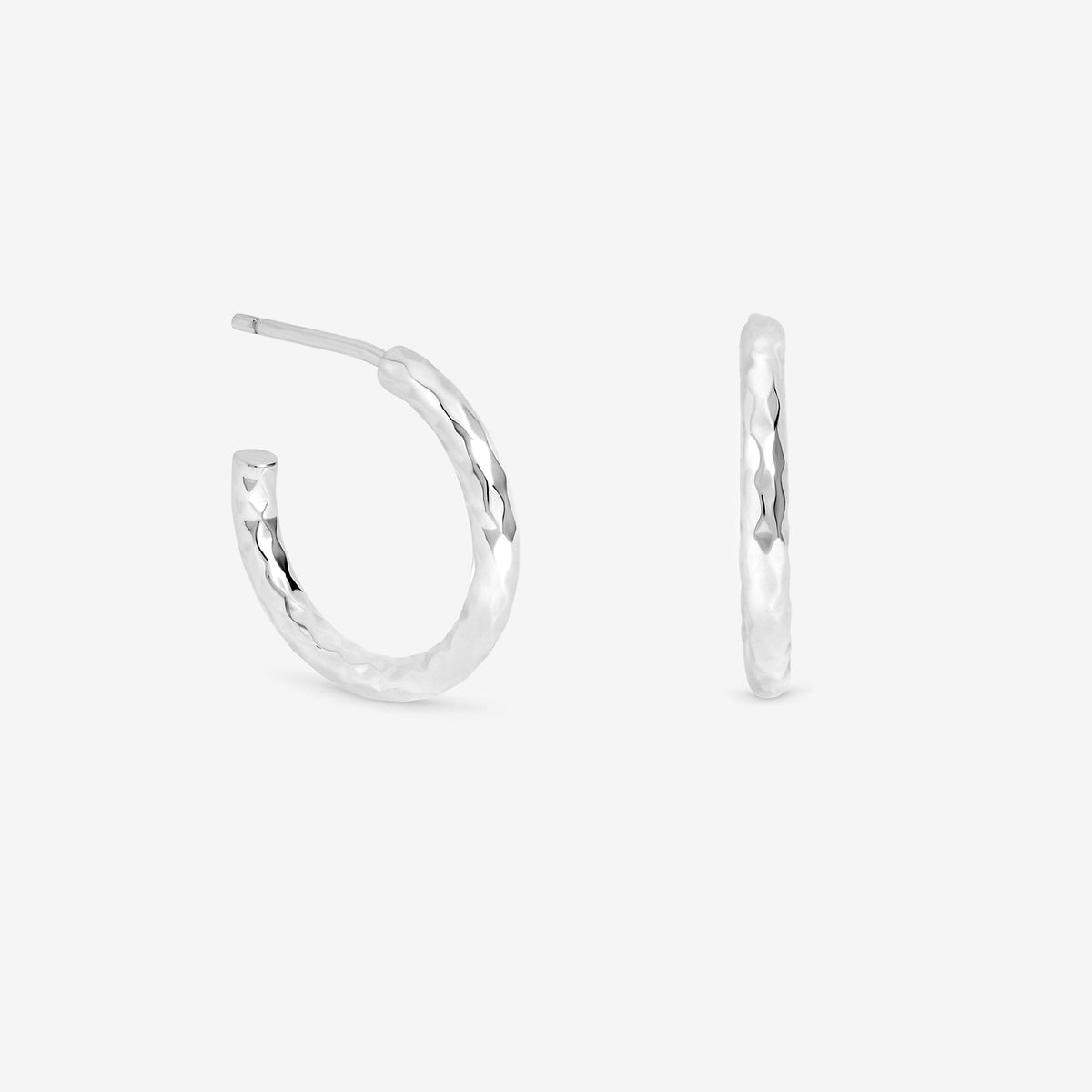 Simply Silver Sterling Silver 925 Polished Diamond Cut Hoop Earrings