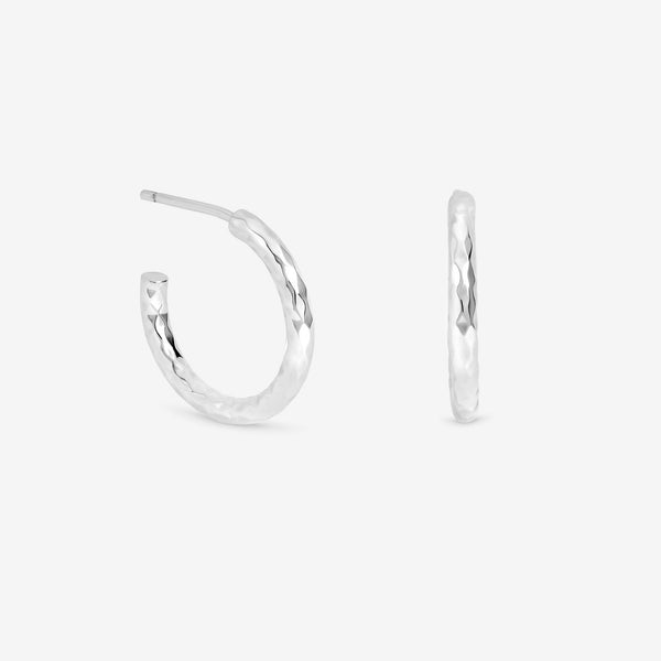 Simply Silver Sterling Silver 925 Polished Diamond Cut Hoop Earrings