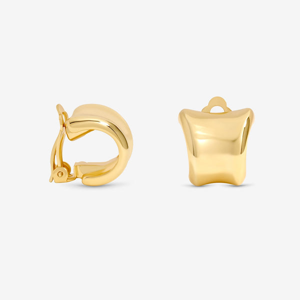 Jon Richard Gold Plated Polished Curved Clip Earrings