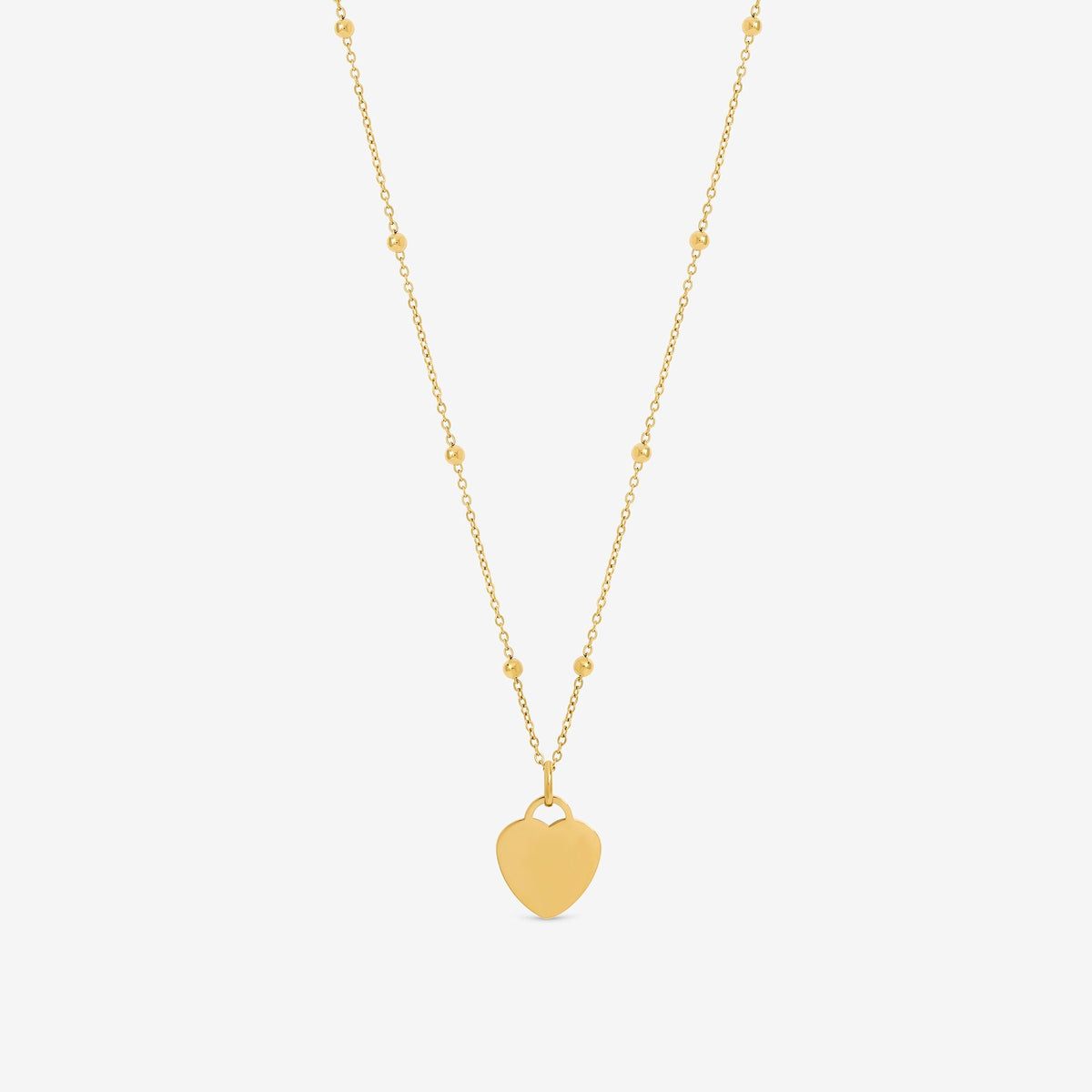 Jon Richard Gold Plated Waterproof Engravable Heart Ball Chain Necklace