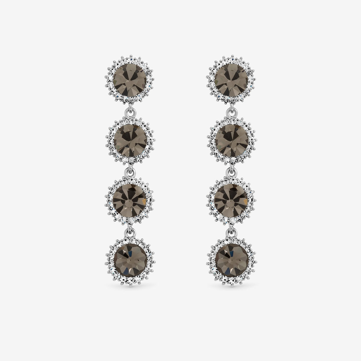 Jon Richard Black Diamond Statement Drop Earrings