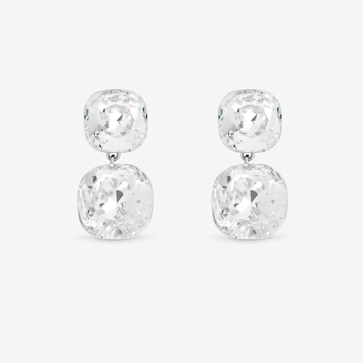 Jon Richard Rhodium Plated Crystal Statement Stone Drop Earrings