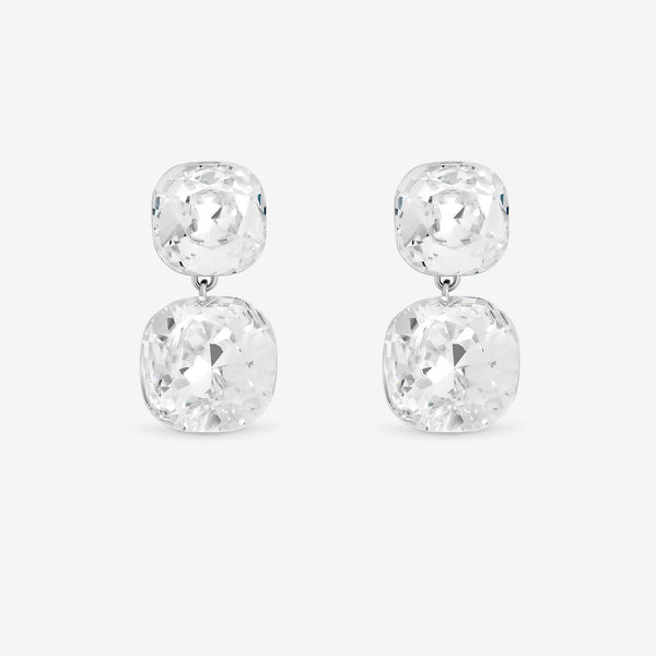 Jon Richard Rhodium Plated Crystal Statement Stone Drop Earrings