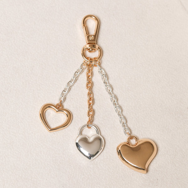 Mood Two Tone Plated Heart Bag Charm