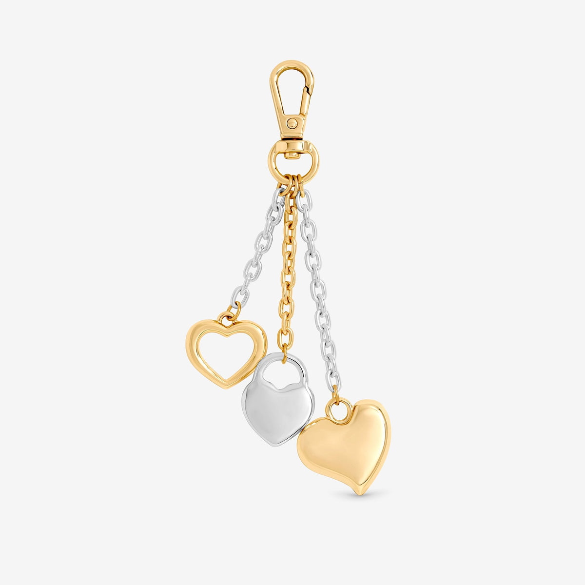 Mood Two Tone Plated Heart Bag Charm