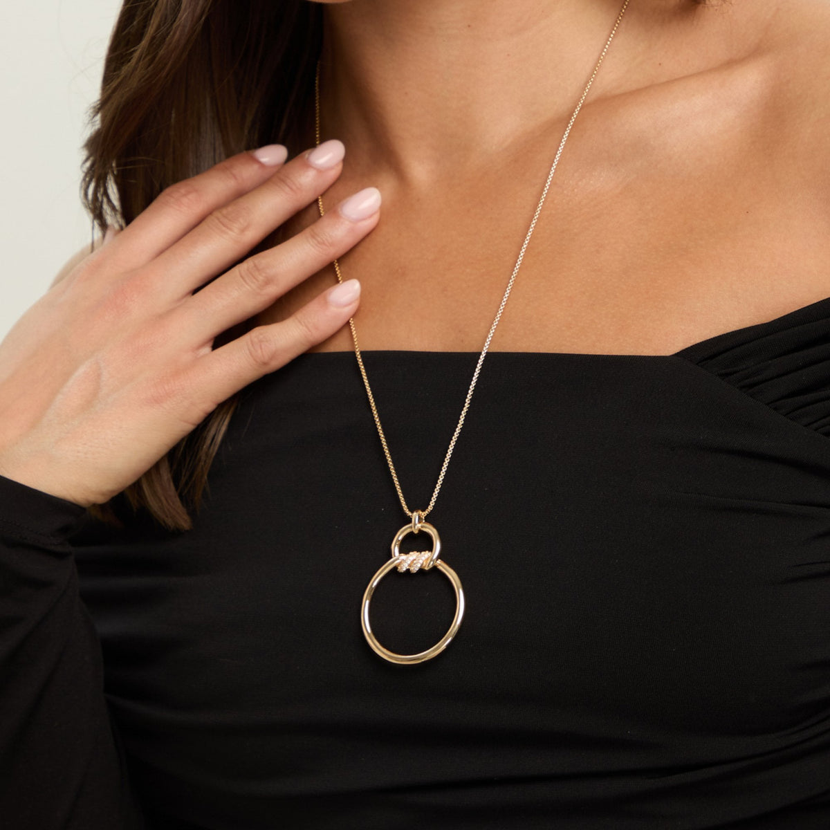 Jon Richard Gold Plated And Pave Long Pendant