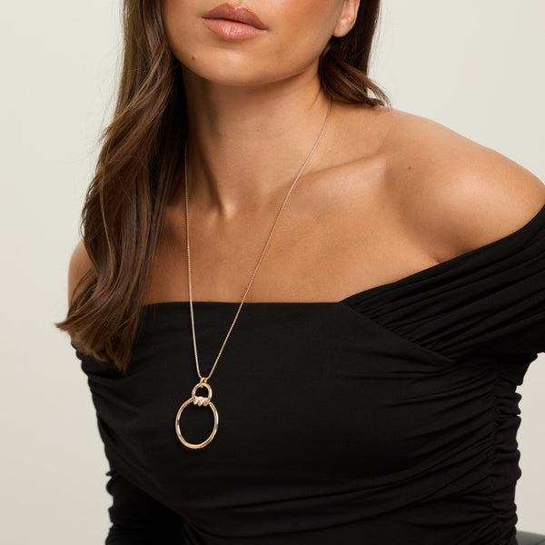 Jon Richard Gold Plated And Pave Long Pendant
