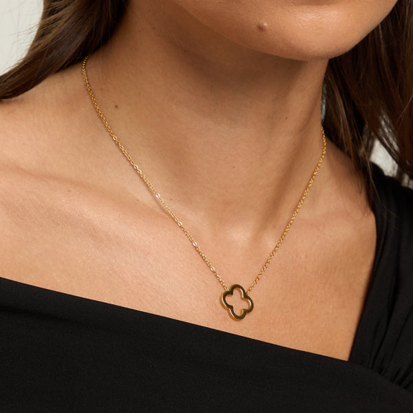 Jon Richard Waterproof Gold Plated Clover Pendant