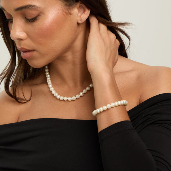 Jon Richard Single Row Pearl Stretch Bracelet