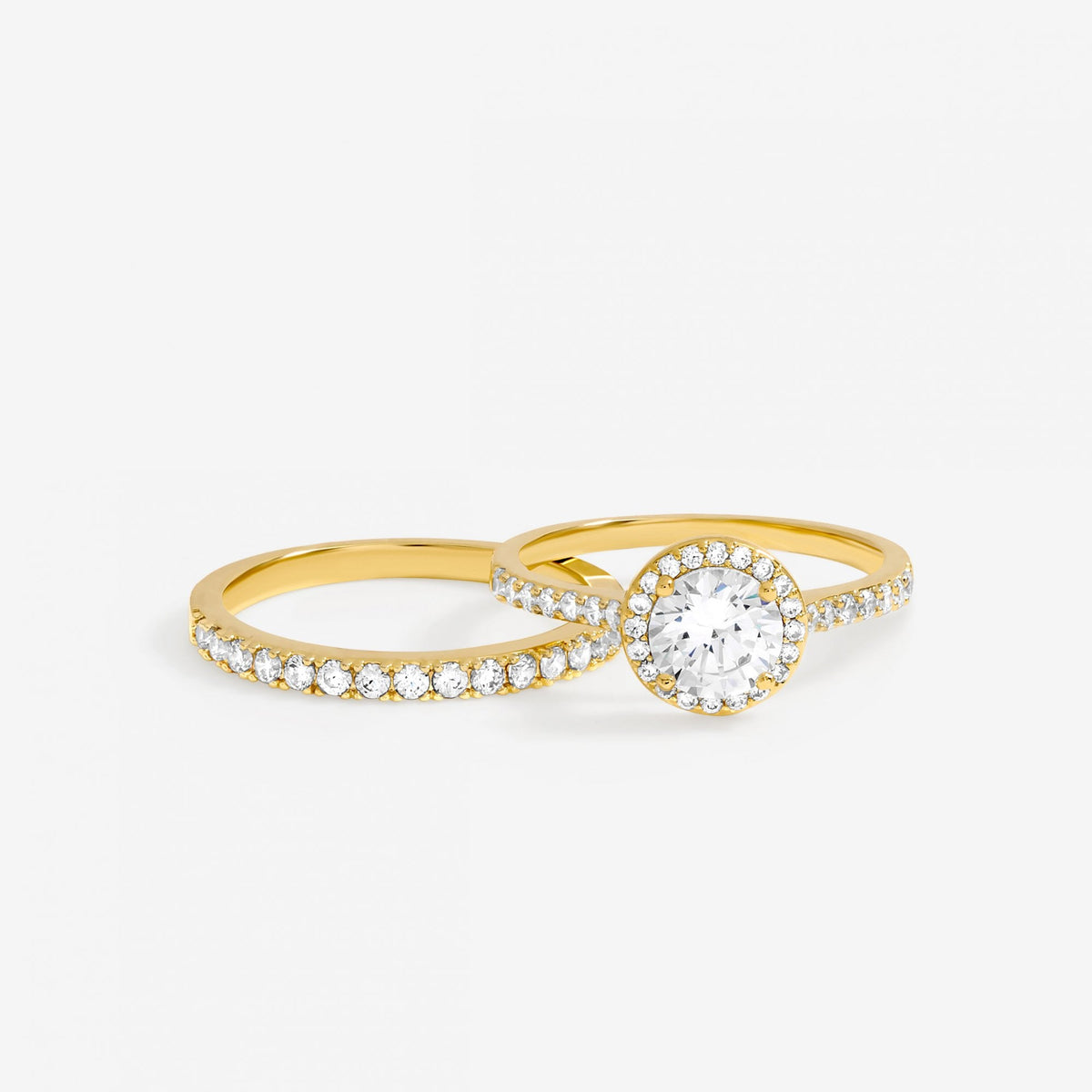 Jon Richard Gold Plated Halo Engagement Ring Set