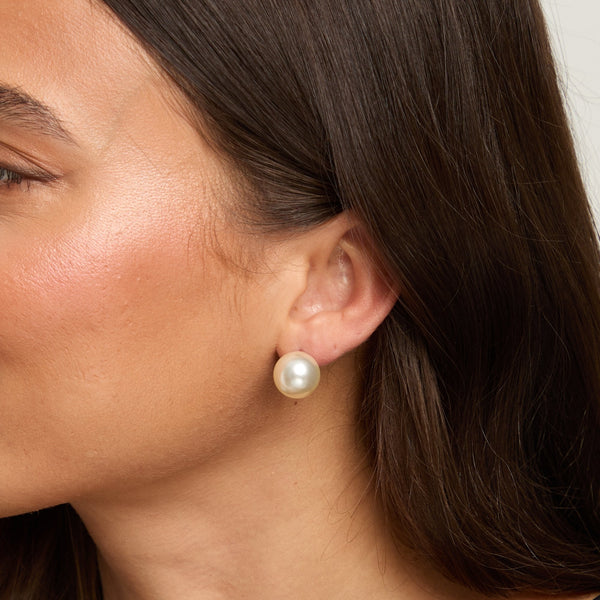 Jon Richard Cream Large Pearl Earrings
