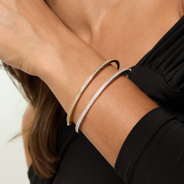 Jon Richard Silver Plated and Pave Bangle