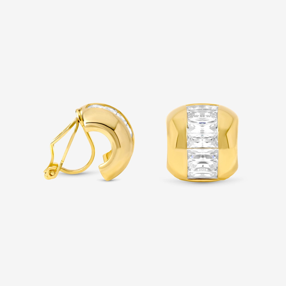 Jon Richard Gold Plated and Crystal Dome Clip Earrings