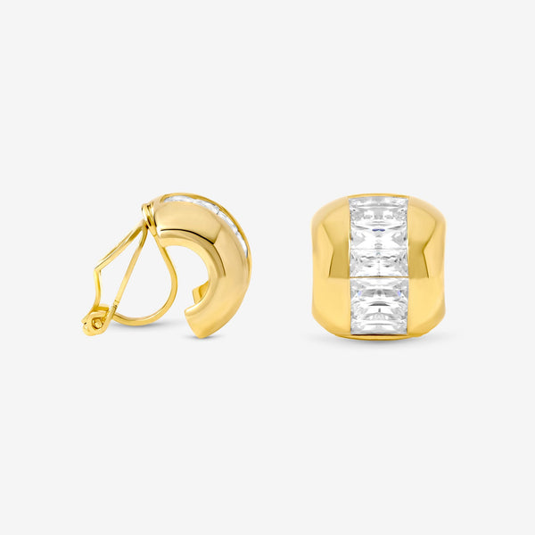 Jon Richard Gold Plated and Crystal Dome Clip Earrings