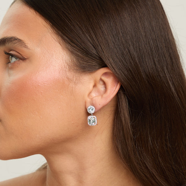 Jon Richard Aqua Stone Drop Earrings