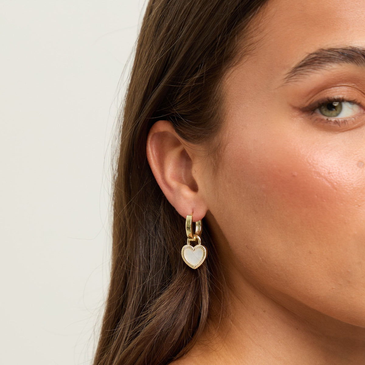 Jon Richard Gold Plated and Jet Enamel Heart Hoop Earrings