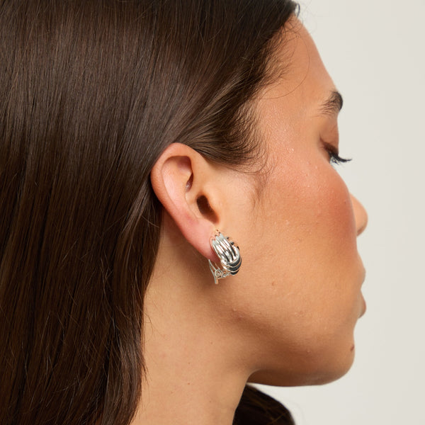 Jon Richard Silver Plated Knot Stud Clip Earrings