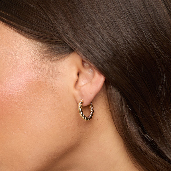 Jon Richard Gold Plated Twist Hoop Earrings
