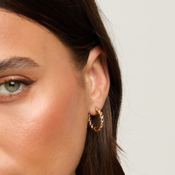 Jon Richard Gold Plated Twist Hoop Earrings