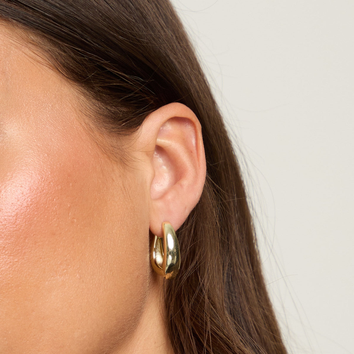 Jon Richard Gold Plated Polished Hoop Earrings