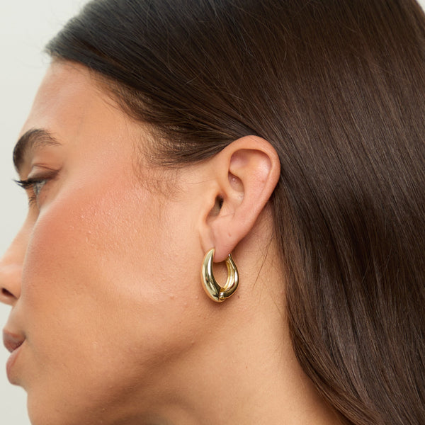 Jon Richard Gold Plated Polished Hoop Earrings