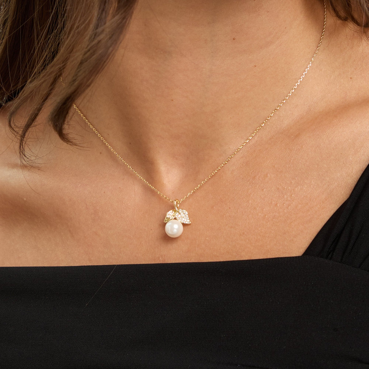 Jon Richard Cubic Zirconia Pearl and Leaf Set - Gift Box