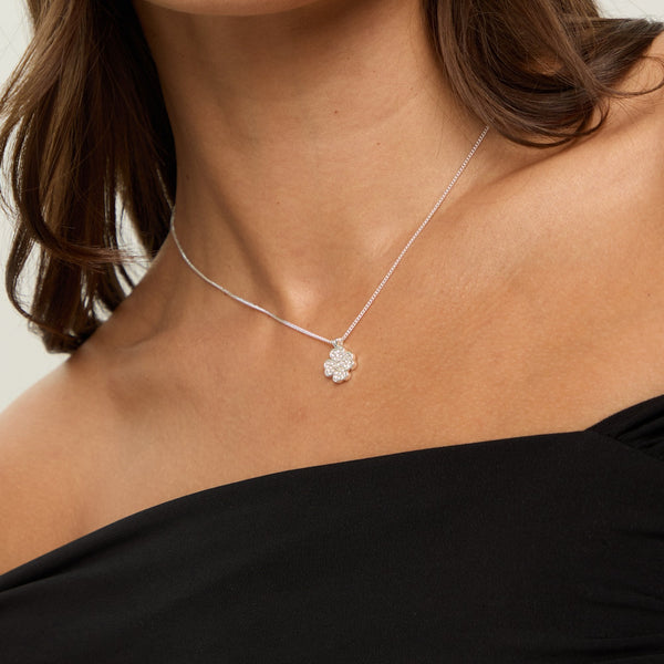 Jon Richard Silver Plated and Pave Clover Trio Set - Gift Box