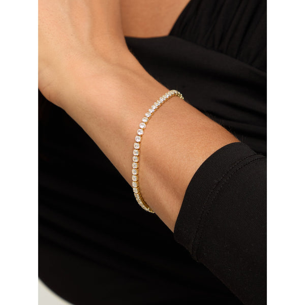 Jon Richard Gold Plated and Cubic Zirconia Round Tennis Bracelet