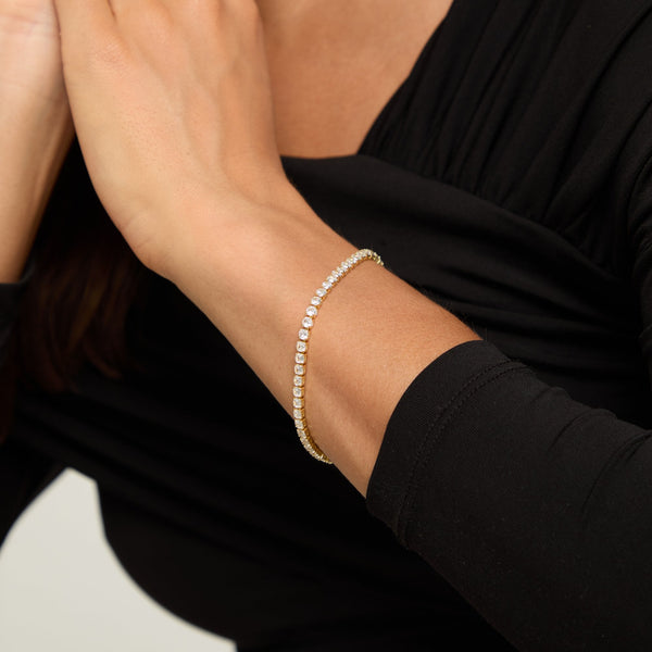 Jon Richard Gold Plated and Cubic Zirconia Round Tennis Bracelet