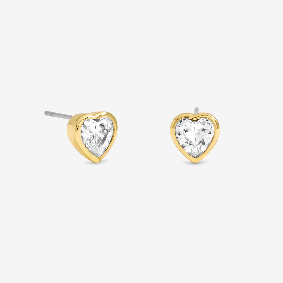 Jon Richard Gold Plated Cubic Zirconia 18K Crystal Heart studs - Hanging Heart