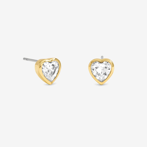 Jon Richard Gold Plated Cubic Zirconia 18K Crystal Heart studs - Hanging Heart