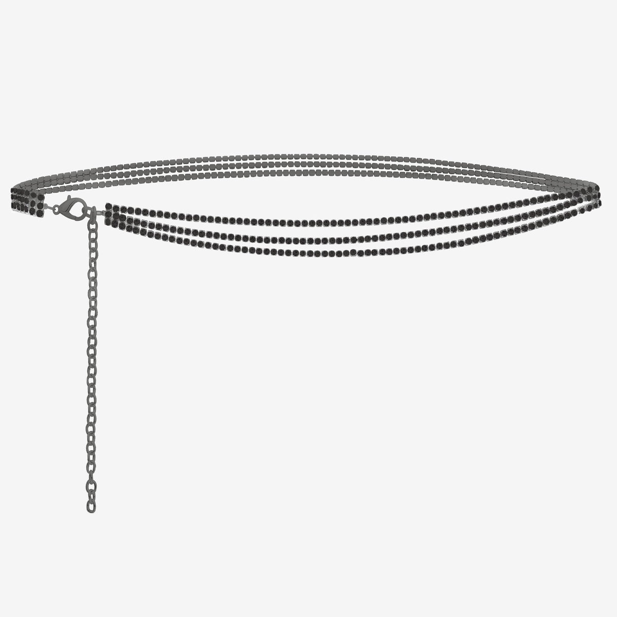 Mood Jet Crystal Layered Chain Belt