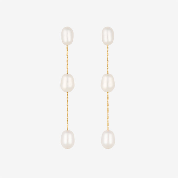 Jon Richard Gold Plated Fine Chain and Fresh Water Pearl Earrings