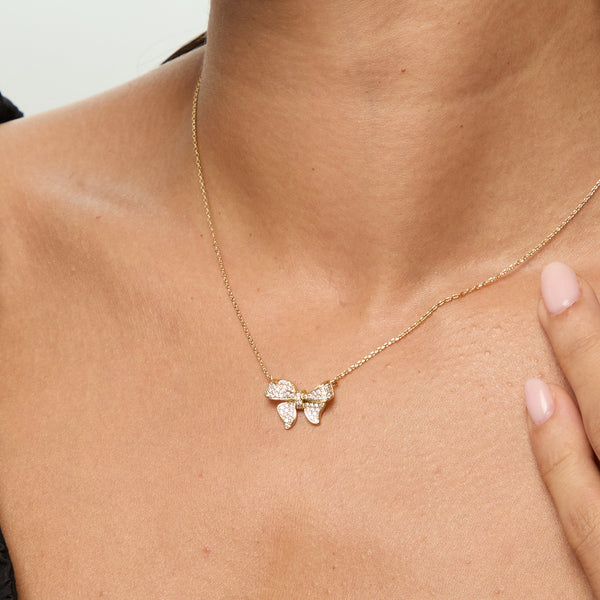 Jon Richard 18K Gold Plate Bow Pendant -  Gift Box