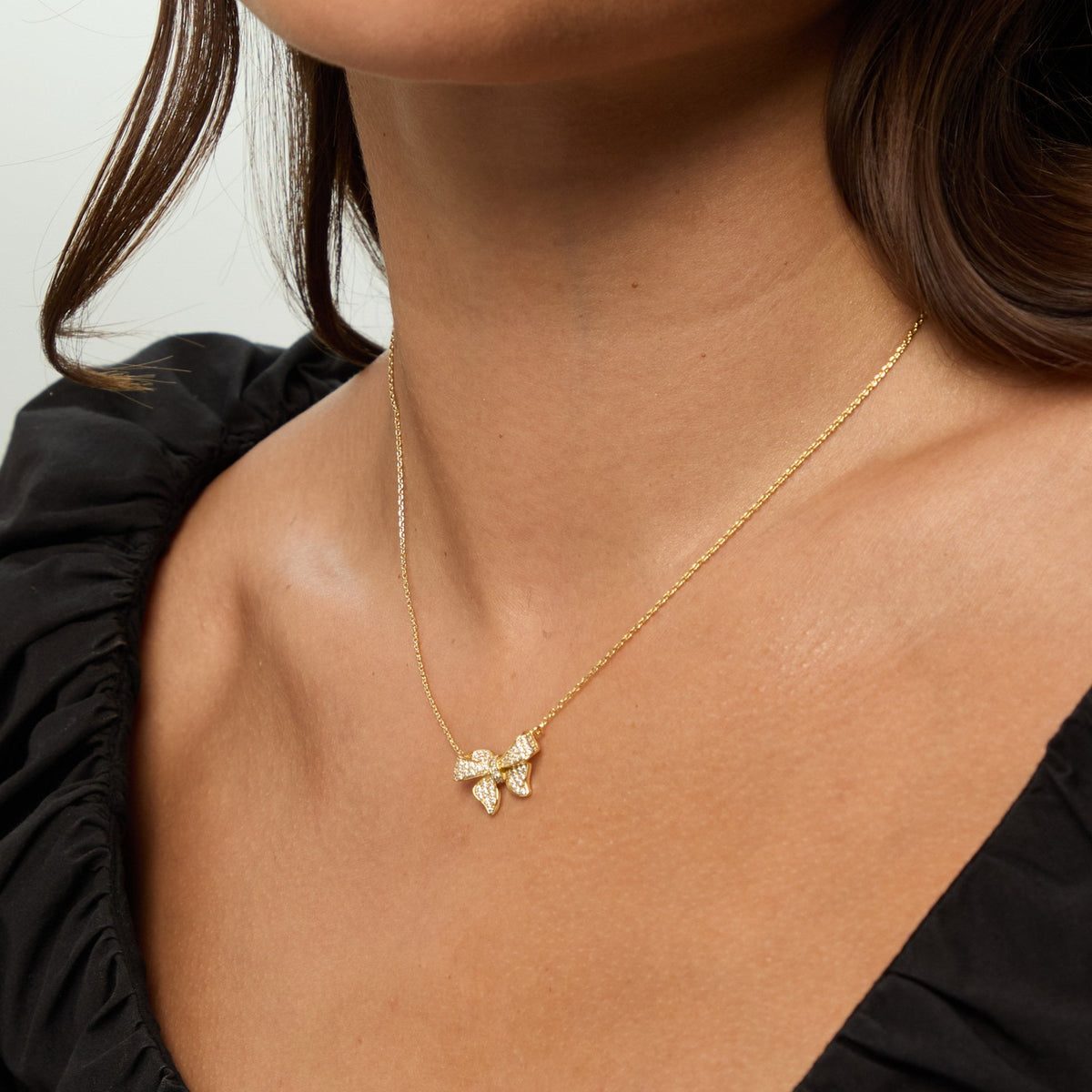 Jon Richard 18K Gold Plate Bow Pendant -  Gift Box