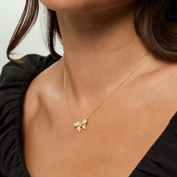 Jon Richard 18K Gold Plate Bow Pendant -  Gift Box