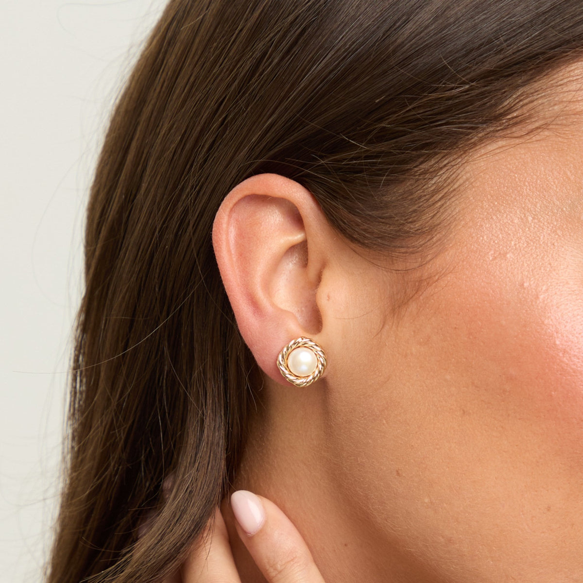 Jon Richard Gold Plated and Pearl Twisted Edge Clip Earrings