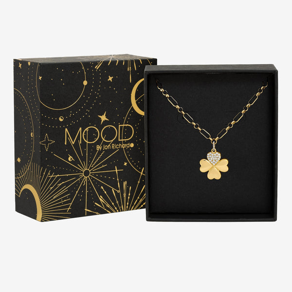 Mood Gold Plated Clover Pendant Gift Boxed