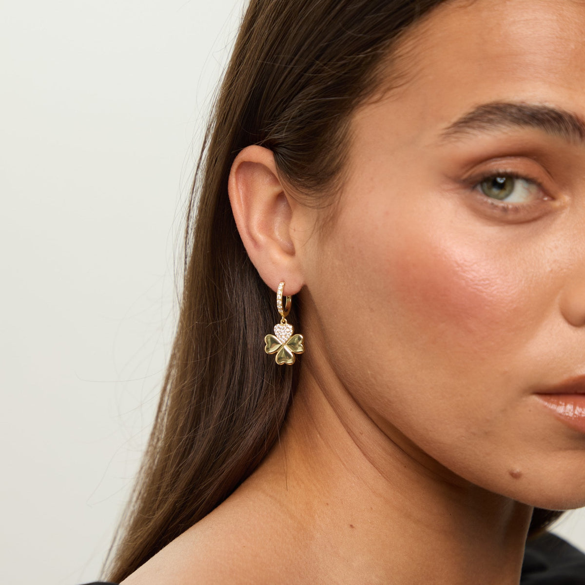 Mood Gold Plated Clover Earrings Gift Boxed