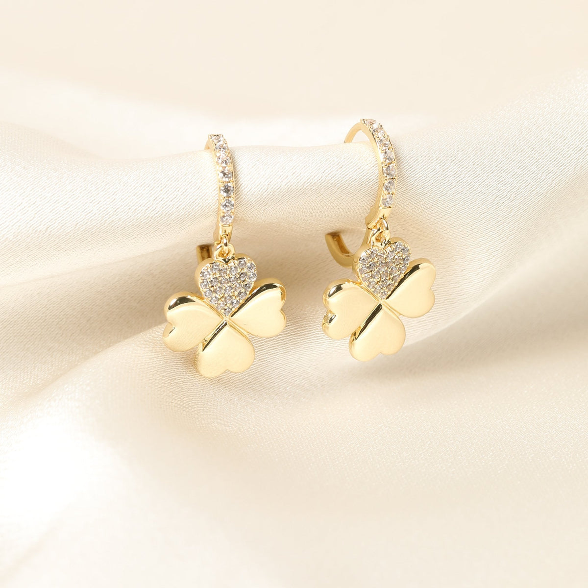 Mood Gold Plated Clover Earrings Gift Boxed