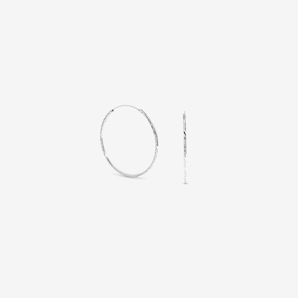 Simply Silver Sterling Silver 925 Polished 20mm Sleeper Hoop Earrings