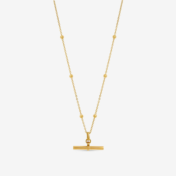 Jon Richard Gold Plated Waterproof T-Bar Necklace
