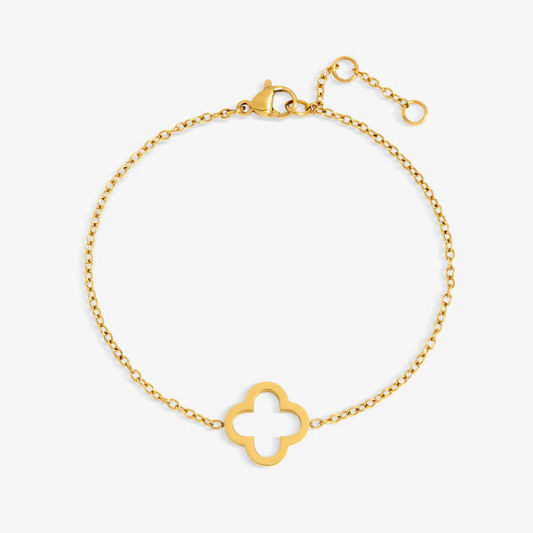 Jon Richard Gold Plated Waterproof Clover Bracelet