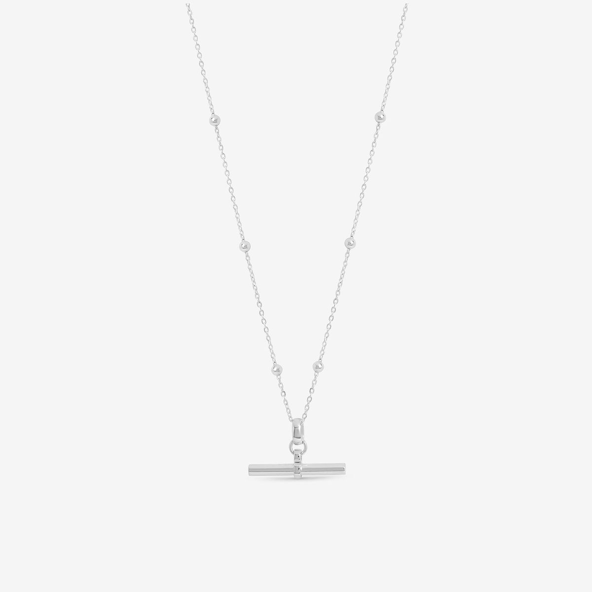 Jon Richard Platinum Plated Waterproof T-Bar Necklace