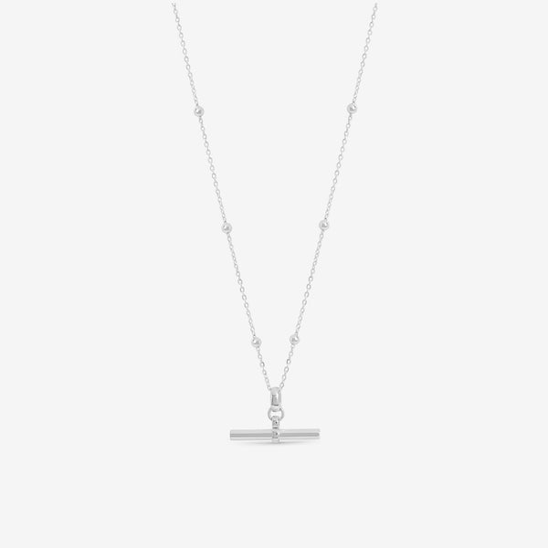Jon Richard Platinum Plated Waterproof T-Bar Necklace