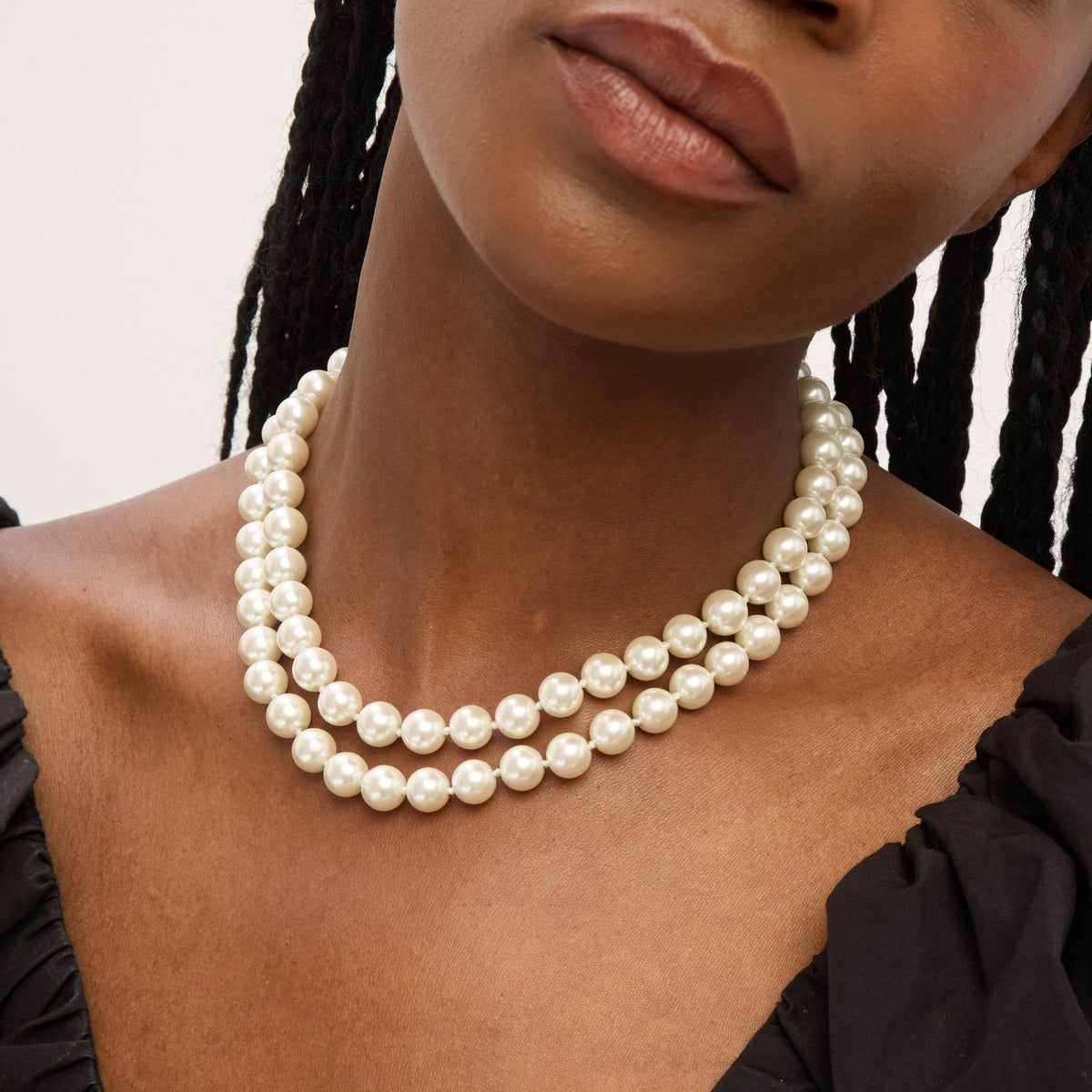 Jon Richard Gold Plated Double Row Pearl Necklace