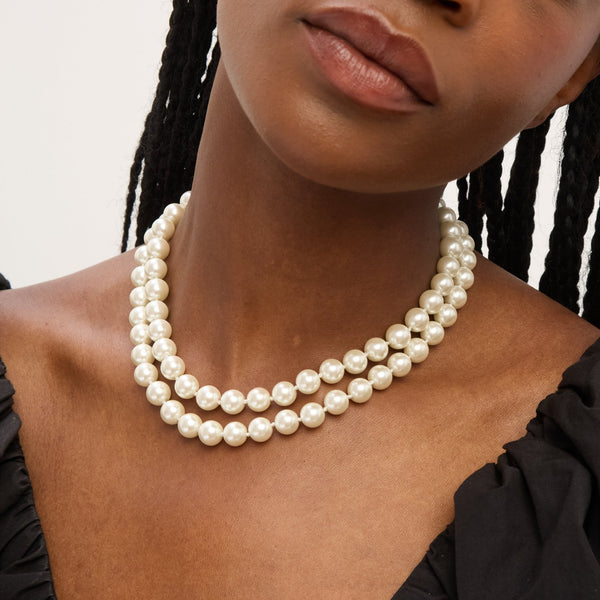 Jon Richard Gold Plated Double Row Pearl Necklace