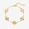 Jon Richard 14ct Gold Plated Diamond Cut Clover Bracelet