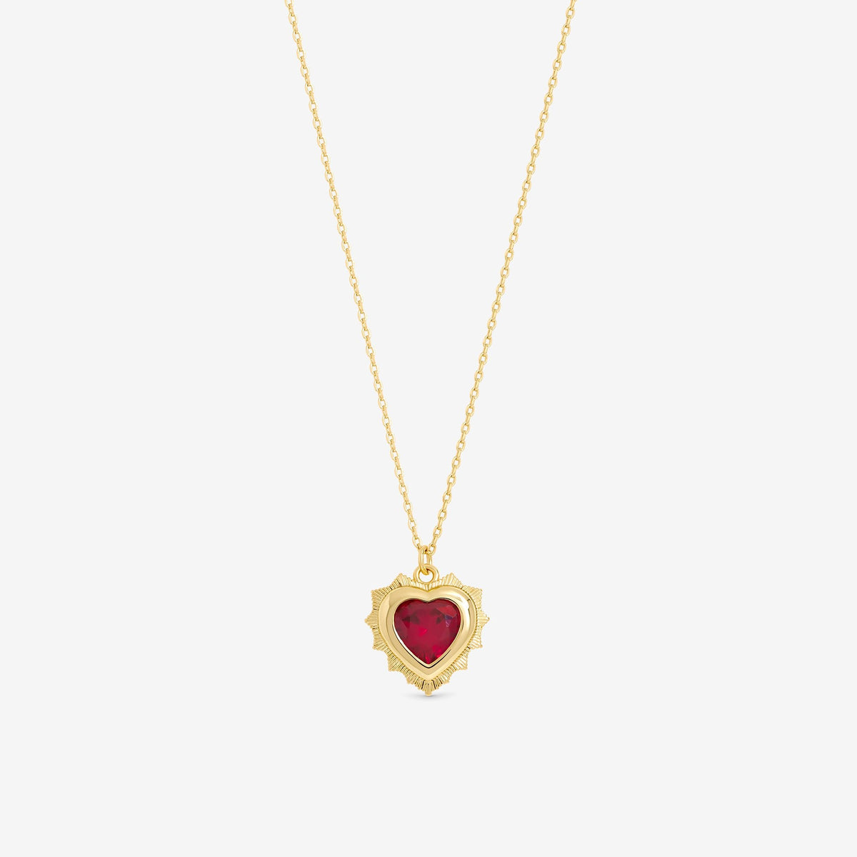 Jon Richard 14Ct Real Gold Plated Heart Birthstone Pendant - January - Gift Boxed