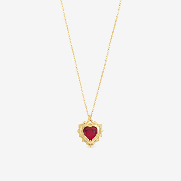 Jon Richard 14Ct Real Gold Plated Heart Birthstone Pendant - January - Gift Boxed